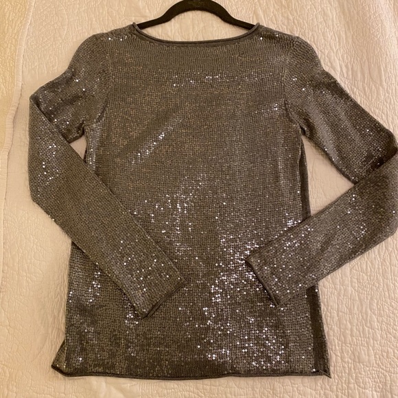[Vince Camuto] Gray Sequined Sweater - Picture 7 of 10
